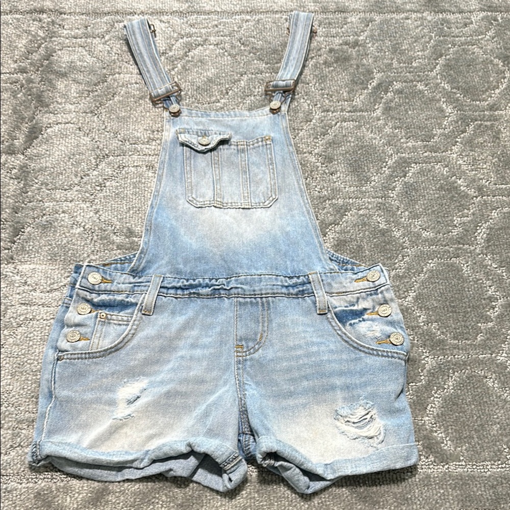 L.E.I Light Blue Denim Overalls Junior Size Small